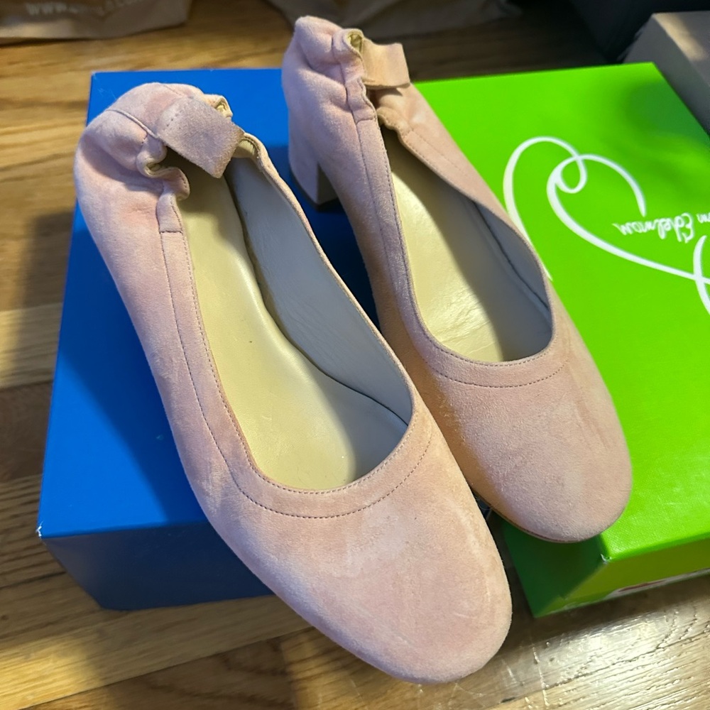 Everlane suede Pink Women's Shoes block heels size 6